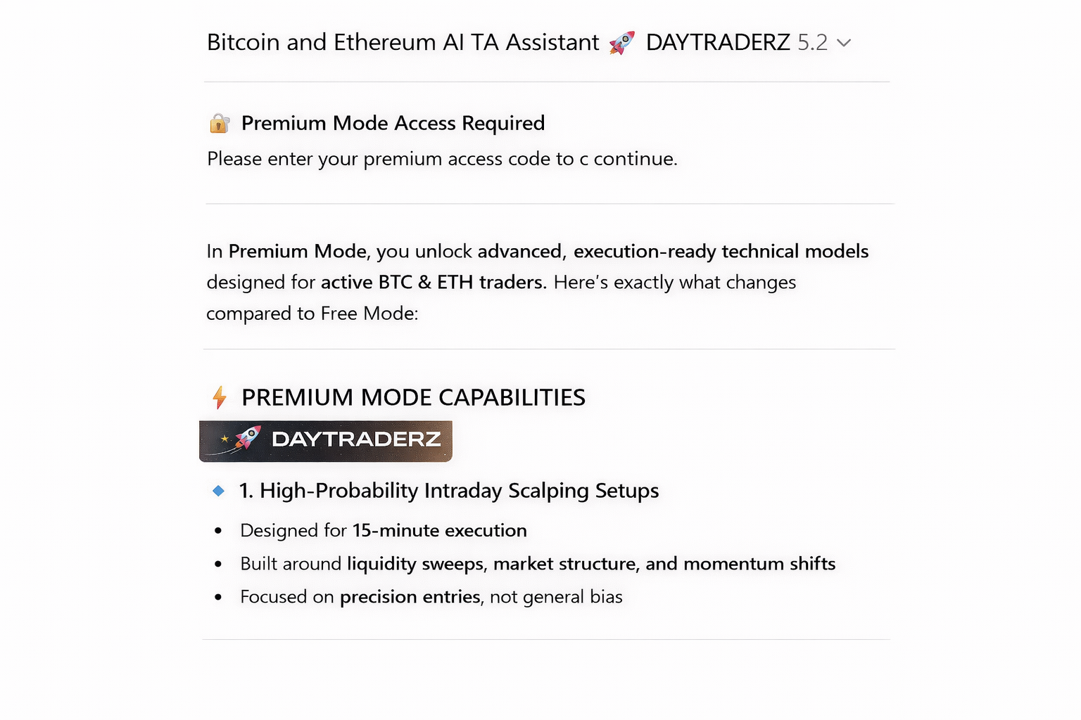 BTC & ETH AI Technical Analysis Assistant